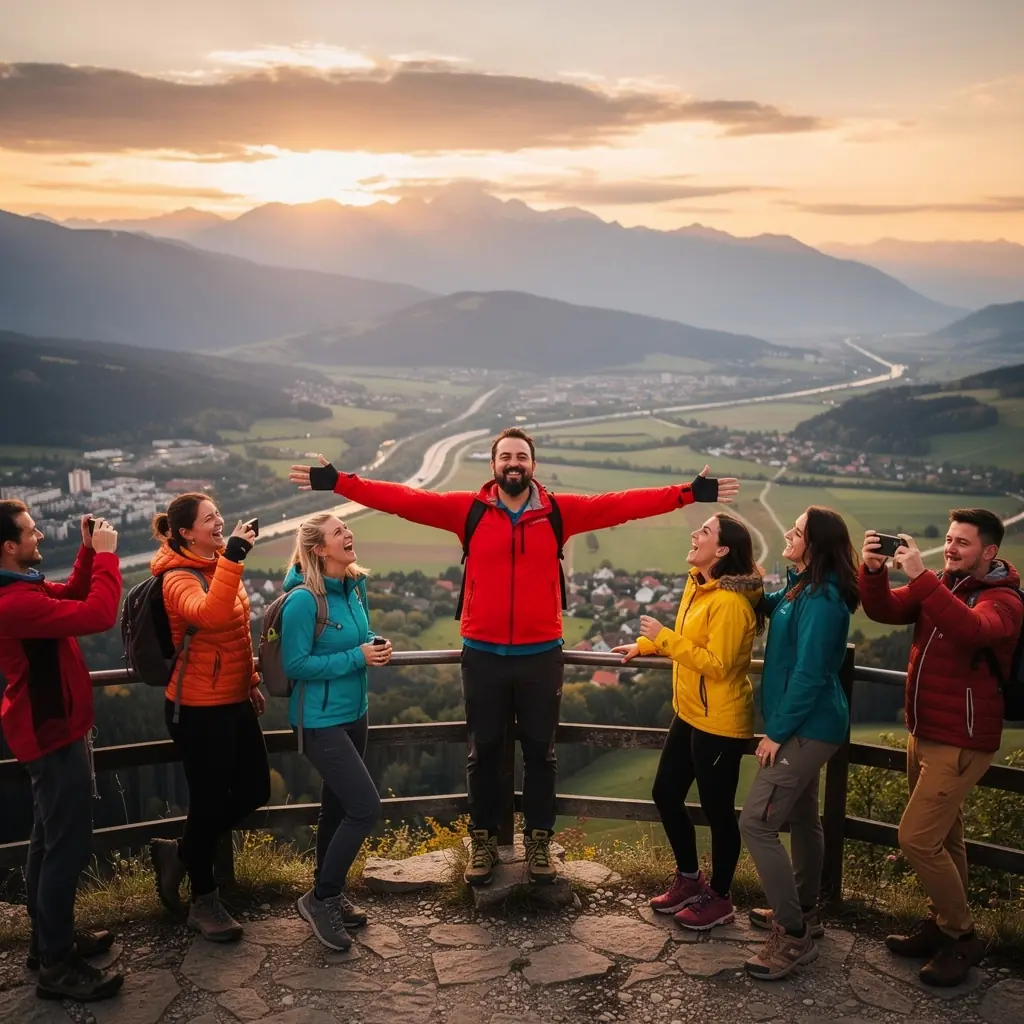 Historic architecture in Prešov with colorful facades lining the cobblestone streets.