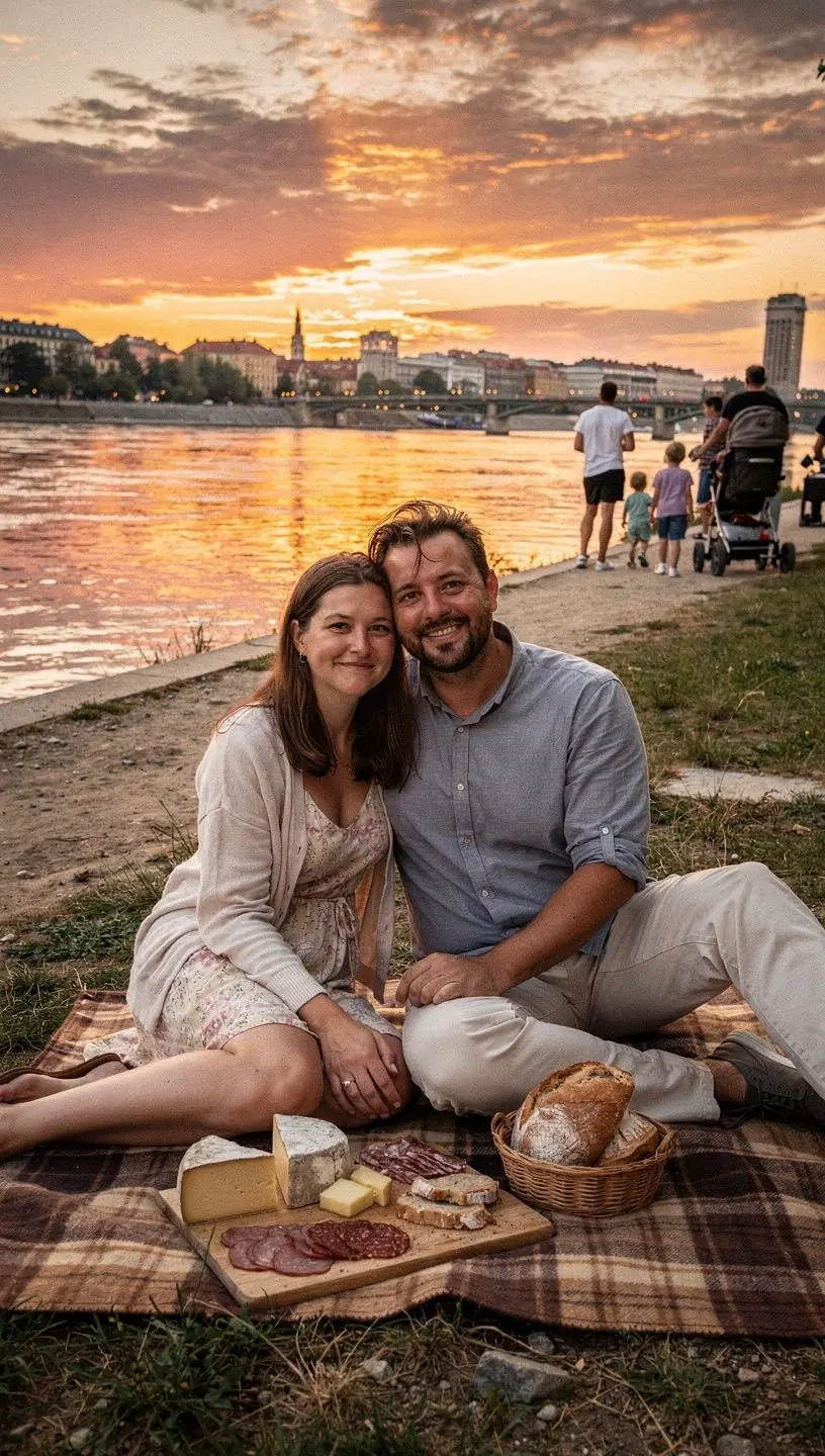 A picturesque landscape of Prešov with its charming architecture and the surrounding Carpathian Mountains.